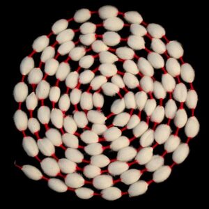 marigold creative houses cotton vastramala or gejje vastra or kapus vastra (set of 10 vastramalas each of 25 gantu (knots) and kumkum)