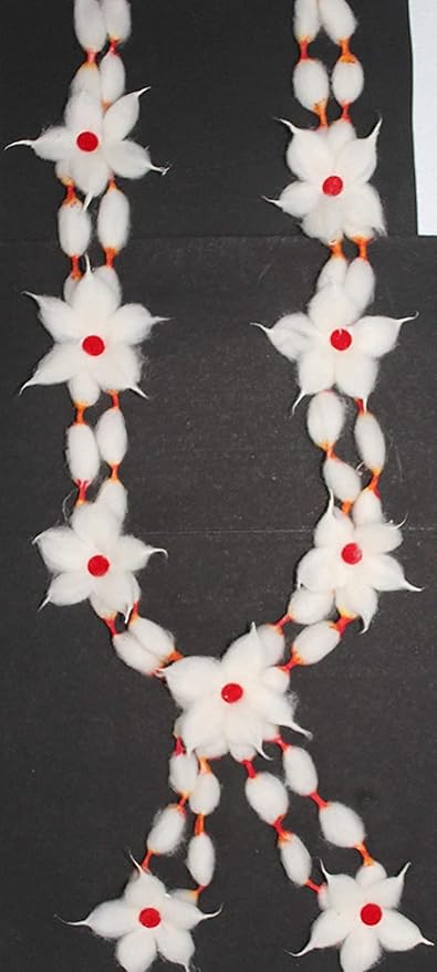 marigold creative houses cotton mala (garland) with gejje vastra & flowers (length 18 inches) (set of 3 garland) marigold creative houses cotton mala (garland) with gejje vastra & flowers (length 18 inches) (set of 3 garland)