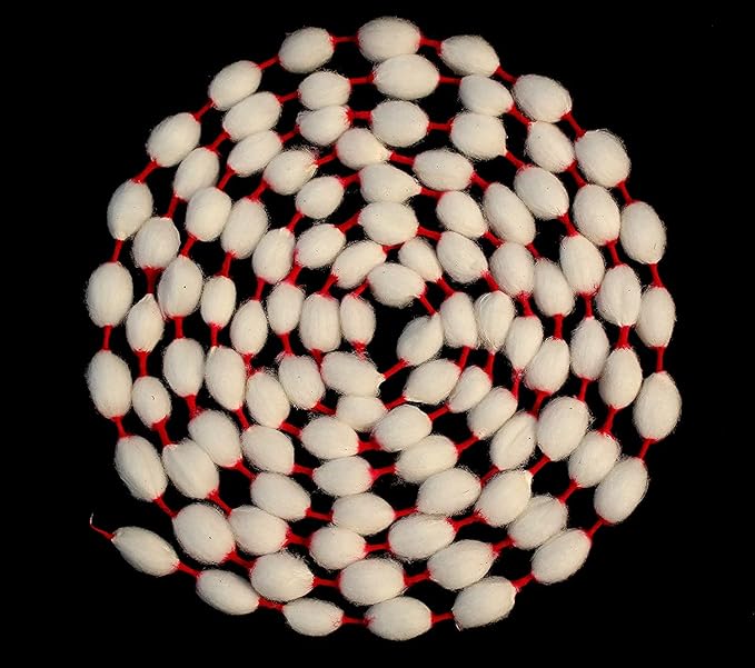 mch cotton vastramala or gejje vastra or kapus vastra (set of 10 vastramalas each of 18 gantu (knots) and kumkum) mch cotton vastramala or gejje vastra or kapus vastra (set of 10 vastramalas each of 18 gantu (knots) and kumkum)