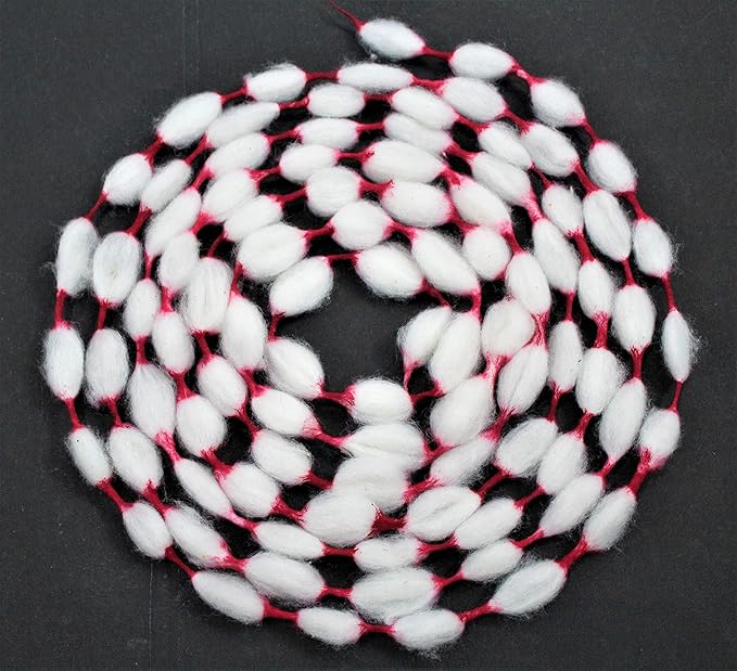 marigold cotton vastramala or kapus vastra or gejje vastra with kumkum (1 meter each) (set of 5 vastramala) marigold cotton vastramala or kapus vastra or gejje vastra with kumkum (1 meter each) (set of 5 vastramala)