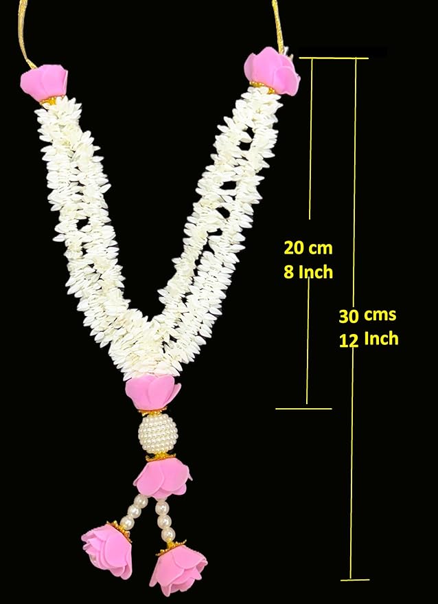 marigold creative houses handmade artificial garland flower mala, rose flower mala for pooja and photo frame (light pink roses) (12inch pack of 1) marigold creative houses handmade artificial garland flower mala, rose flower mala for pooja and photo frame (light pink roses) (12inch pack of 1)