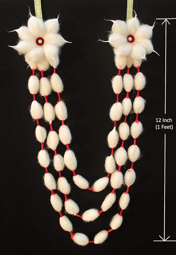 marigold creative houses cotton vastra mala garland (12 inches, red) gejje garland with kumkum for puja & festivals marigold creative houses cotton vastra mala garland (12 inches, red) gejje garland with kumkum for puja & festivals