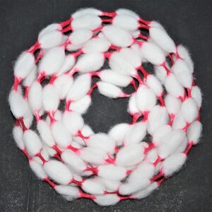 marigold cotton vastramala or kapus vastra or gejje vastra with kumkum (1 meter each) (set of 5 vastramala)