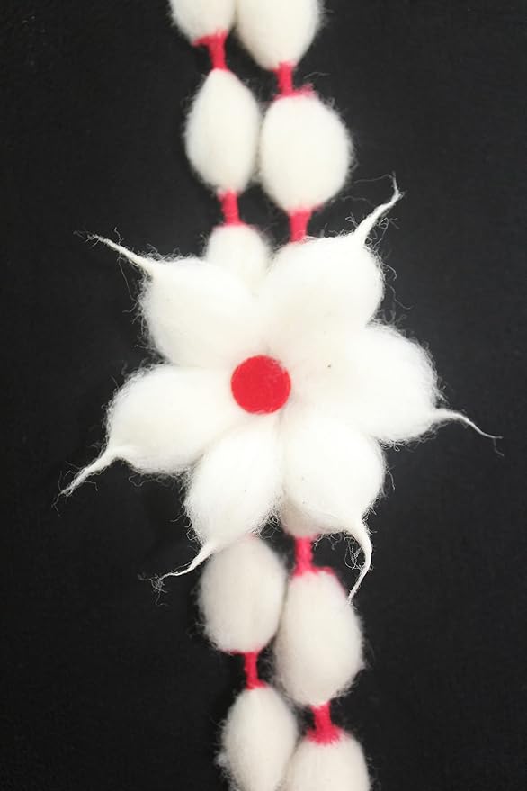 marigold creative houses cotton mala (garland) with gejje vastra & flowers (length 24 inches) 2 feet marigold creative houses cotton mala (garland) with gejje vastra & flowers (length 24 inches) 2 feet