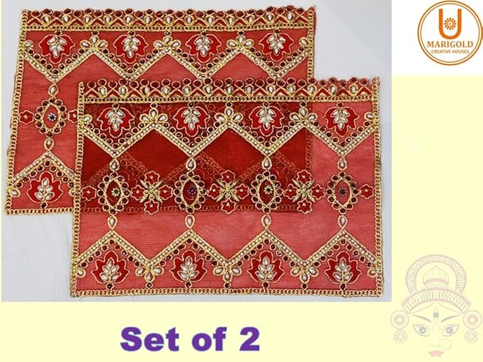 marigold creative houses red puja chunri/chunari/chundadi, matarani ki chunri, devi mata ki chunni, pooja chunari/dupatta/net chunri set of 2 (size 13 inch * 9 inch) by marigold creative houses marigold creative houses red puja chunri/chunari/chundadi, matarani ki chunri, devi mata ki chunni, pooja chunari/dupatta/net chunri set of 2 (size 13 inch * 9 inch) by marigold creative houses