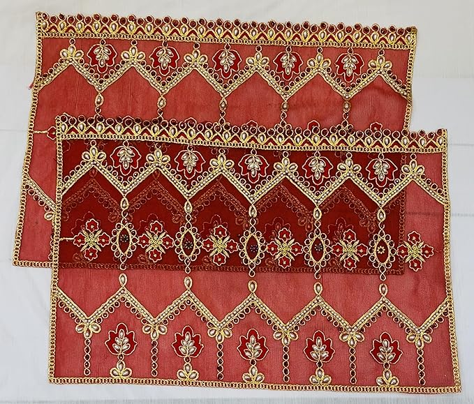 marigold creative houses red puja chunri/chunari/chundadi, matarani ki chunri, devi mata ki chunni, pooja chunari/dupatta/net chunri set of 2 (size 19 inch * 13 inch) by marigold creative houses marigold creative houses red puja chunri/chunari/chundadi, matarani ki chunri, devi mata ki chunni, pooja chunari/dupatta/net chunri set of 2 (size 19 inch * 13 inch) by marigold creative houses